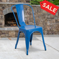 Flash Furniture CH-31230-BL-GG Blue Metal Indoor-Outdoor Stackable Chair